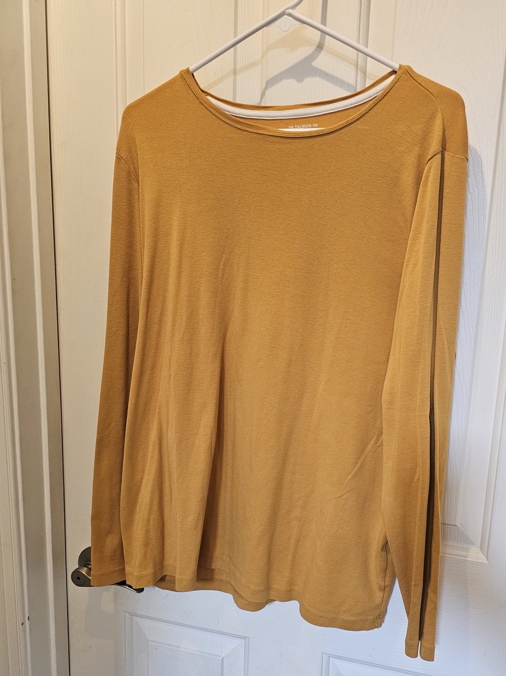 Talbots Long Sleeve Crewneck Top in Mustard Yellow